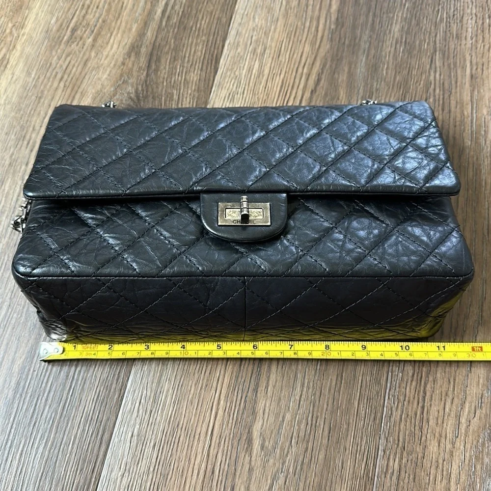 Chanel 2.55 Reissue 227 – Black Aged Calfskin, Ruthenium Hardware – Double Flap